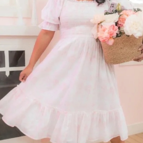 COPY - Ivy City Co | Pink Toile Smocked Dress Size XXL - Picture 2 of 6